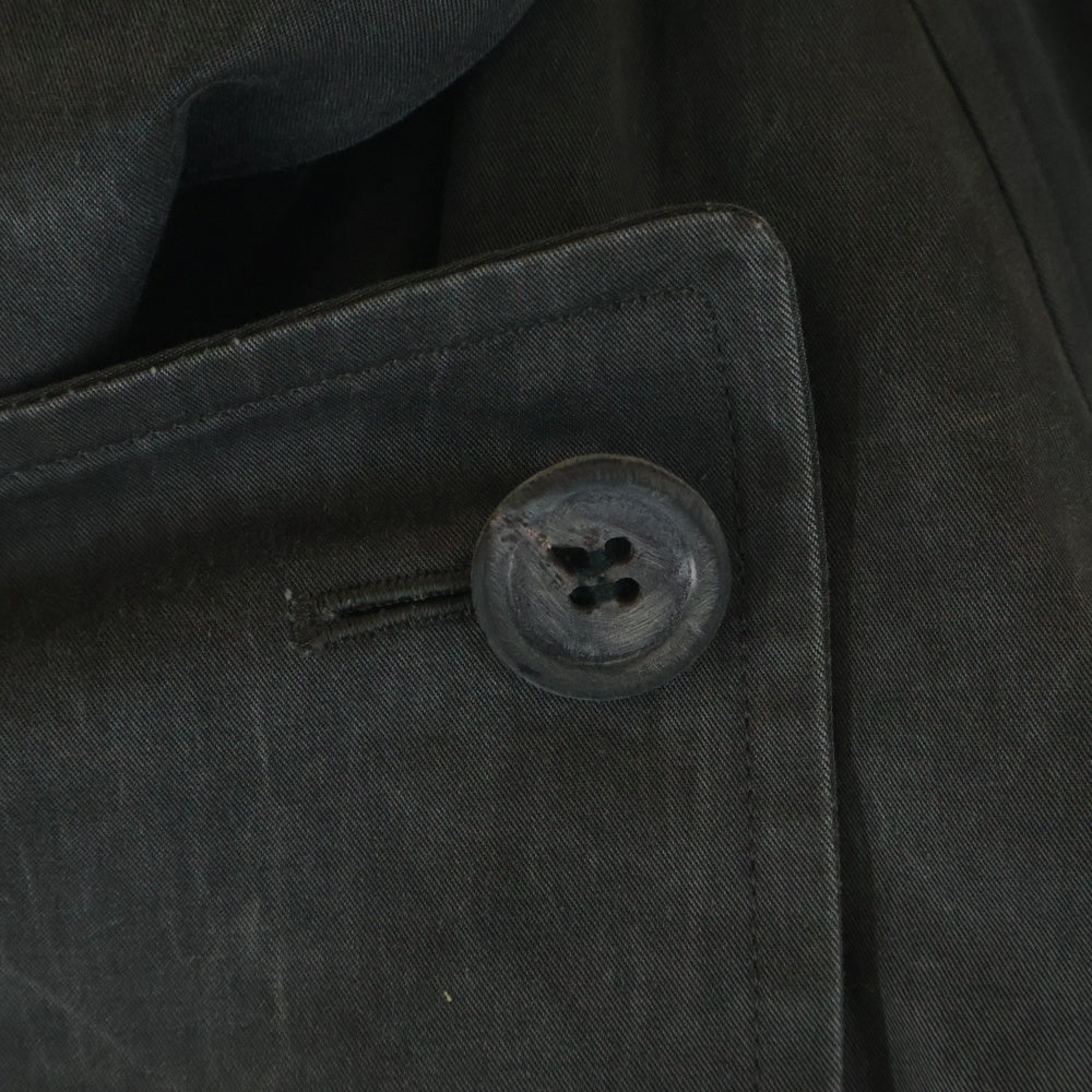 JUNYA WATANABE COMME des GARCONS(ジュンヤワタナベ コムデギャルソン) 02AW AD2002 コットン ダメージ加工 ロング トレンチコート グレー VG-C001