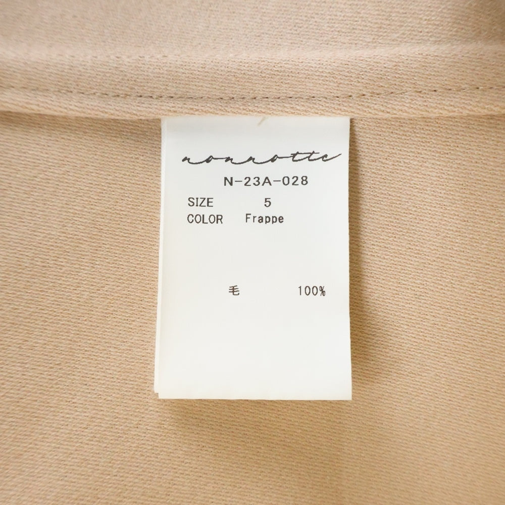 NO BRAND(ノーブランド) NONNOTTE ノノット CUTAWAY FRONT LONG JACKET カッタウェイ フロント ウール ロングジャケット ピンク N-23A-028