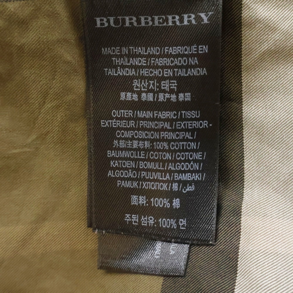 BURBERRY(バーバリー) チェック柄 長袖オープンカラーシャツ カーキ 4046148