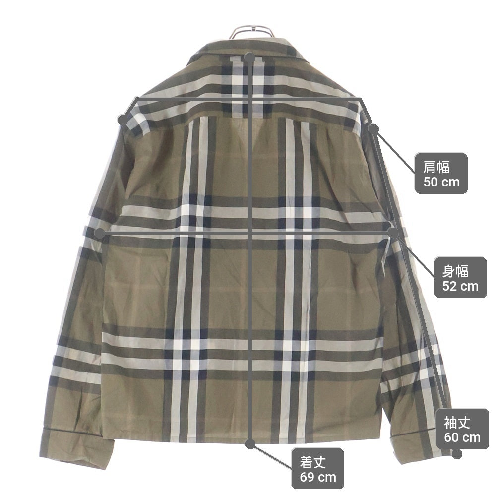 BURBERRY(バーバリー) チェック柄 長袖オープンカラーシャツ カーキ 4046148