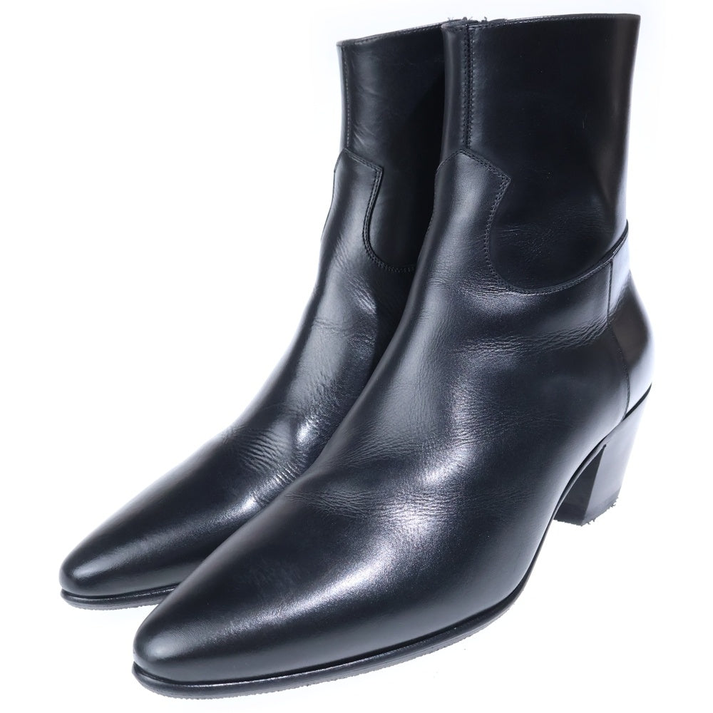 極上品 CELINE ヒール ブーツ ジャクノ ブラック セリーヌ CELINE(セリーヌ) JACNO ZIPPED BOOT ジャクノ サイドジップ レザー