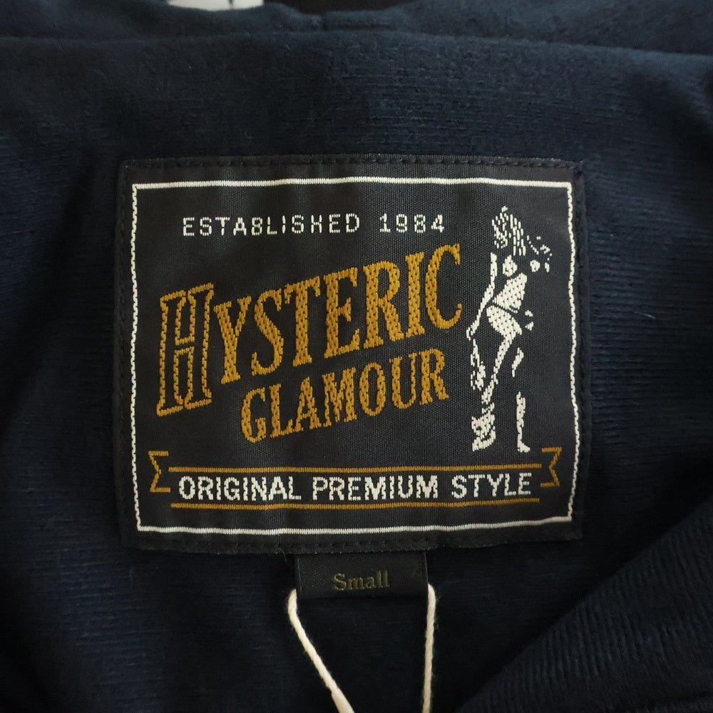 HYSTERIC GLAMOUR(ヒステリックグラマー) ナイロン ロゴプリント ハーフジップ プルオーバーフーデッドジャケット ブラック 02173AB07