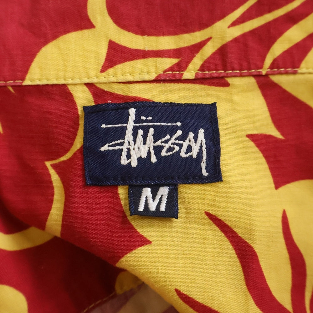 STUSSY(ステューシー) 90S VINTAGE 紺タグ ヴィンテージ 半袖アロハシャツ レッド