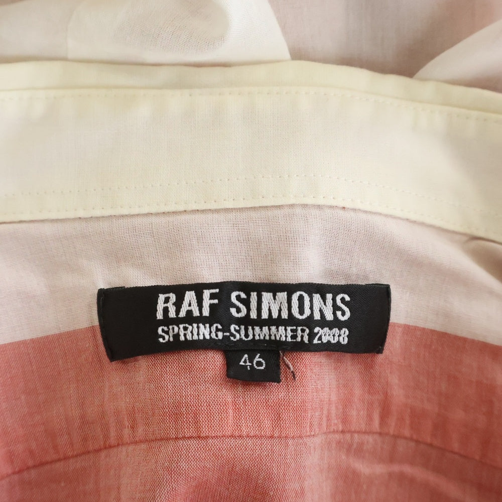RAF SIMONS(ラフシモンズ) 08SS ARCHIVE アーカイブ ボーダー 半袖シャツ ホワイト/レッド