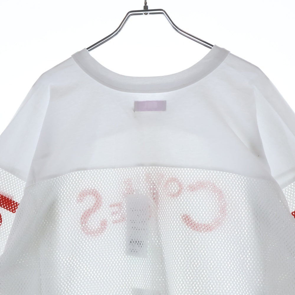 ERL(イーアールエル) Football T-Shirt フットボール メッシュ 半袖Tシャツ カットソー ホワイト ERL02T013