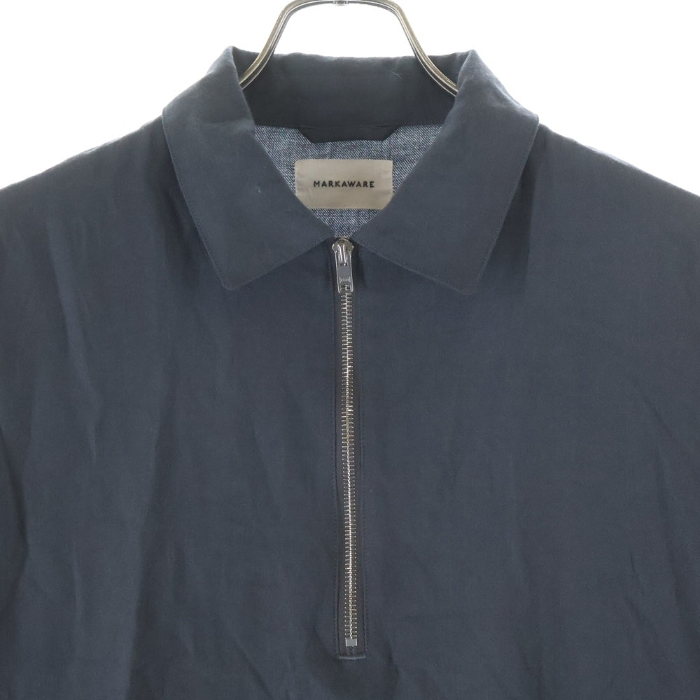 MARKAWARE(マーカウェア) 25AW HALF ZIP SERVICE SHIRT JACKET ハーフジップ サービス ウール シャツジャケット グレー A25C14BL01C