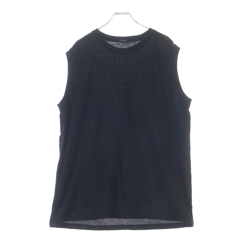 COMOLI(コモリ) 25SS コットンメッシュ ノースリーブ カットソー ブラック B01‐05037