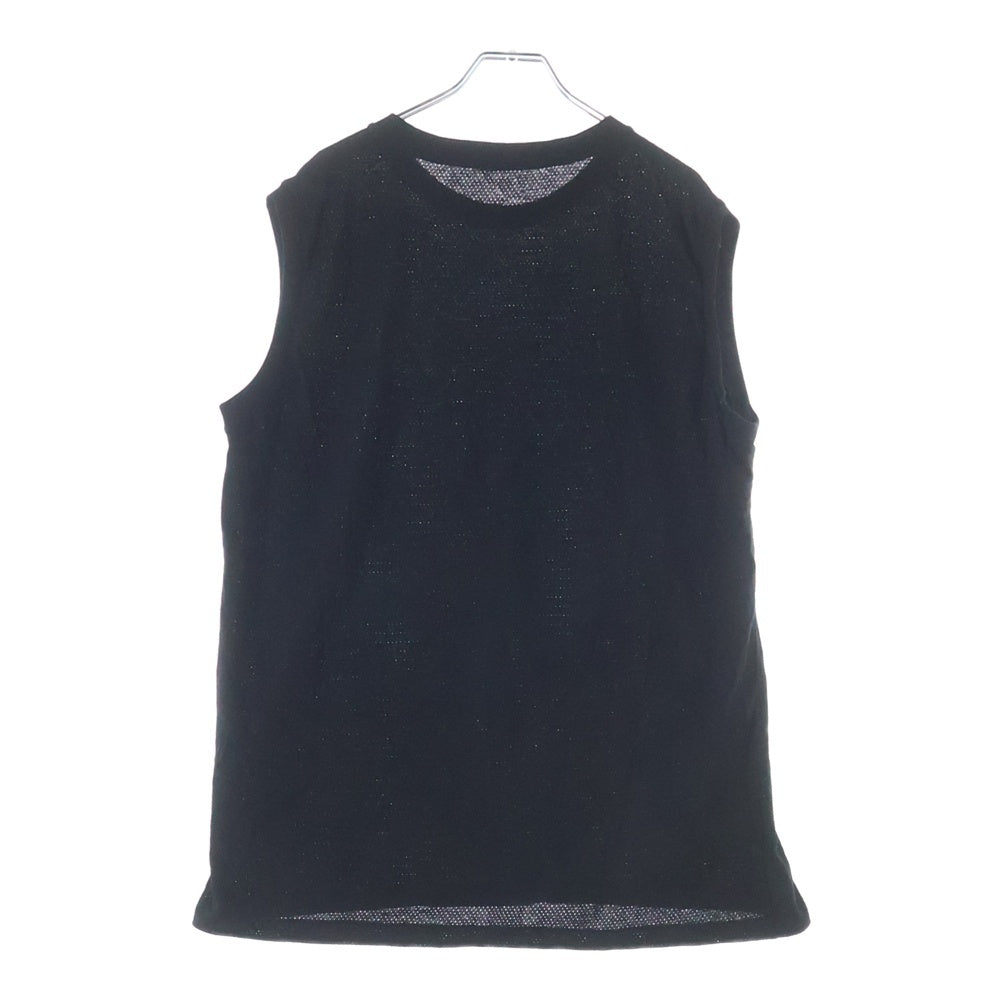 COMOLI(コモリ) 25SS コットンメッシュ ノースリーブ カットソー ブラック B01‐05037