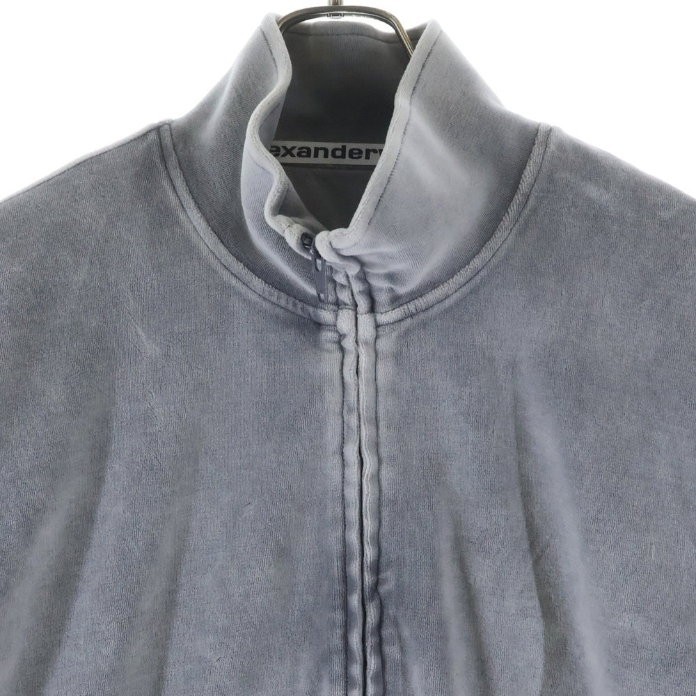 ALEXANDER WANG(アレキサンダーワン) EMBOSSED LOGO TRACK JACKET エンボスドロゴ ベロア ジップアップトラックジャケット グレー UCC4242030