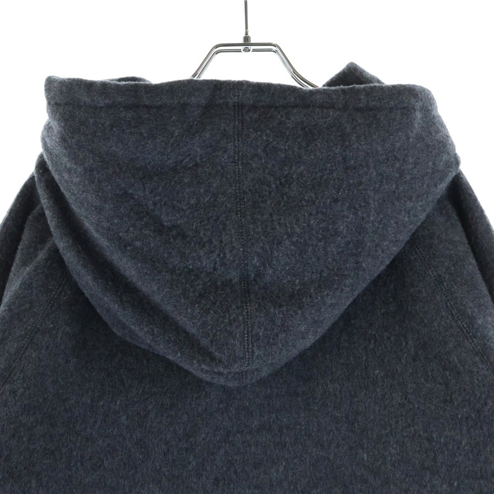PRADA(プラダ) トライアングルロゴ カシミヤ混 バージンウール ジップアップ フーデッドジャケット グレー 138574