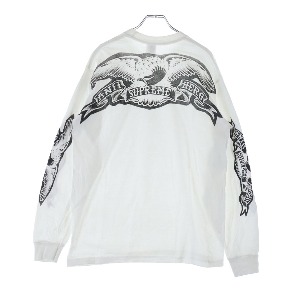 SUPREME(シュプリーム) 25AW ×ANTIHERO Eagle L/S Tee アンタイヒーロー イーグル クルーネック長袖Tシャツ カットソー ホワイト