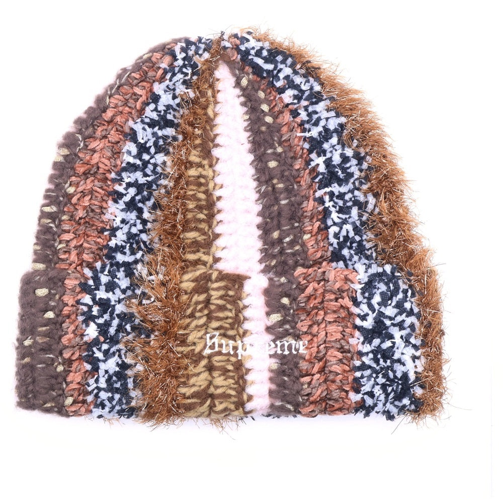 SUPREME(シュプリーム) 25AW Tinsel Stripe Beanie チンセルストライプ ビーニー ニット帽 ブラウン
