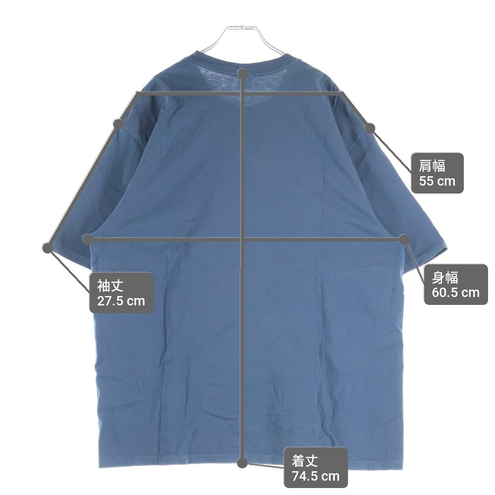 STUSSY(ステューシー) BIG AND MEATY ビッグアンドミーティー フロントプリント クルーネック半袖Tシャツ カットソー ブルー