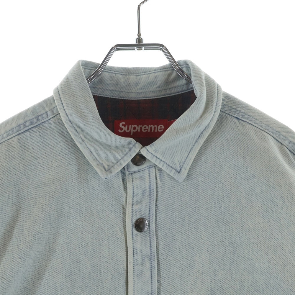 SUPREME(シュプリーム) 25AW Quilted Lined Denim Snap Shirt キルテッドライン デニムスナップ 長袖シャツ インディゴ