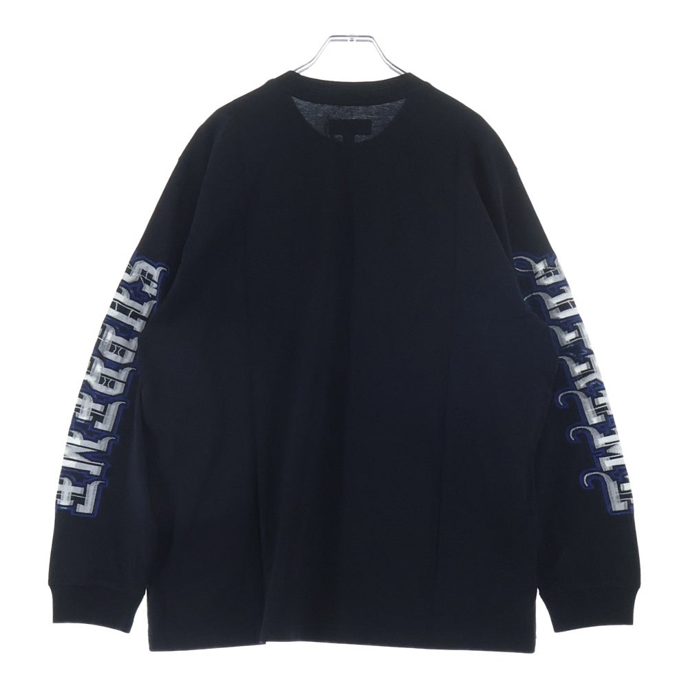 SUPREME(シュプリーム) 25AW Intarsia Sleeve L/S Top インターシャスリーブ クルーネック長袖Tシャツ カットソー ブラック