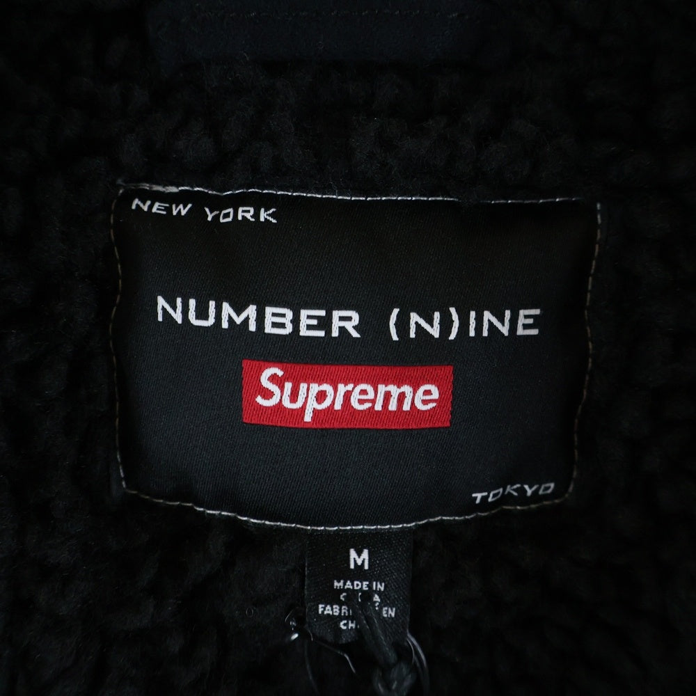 SUPREME(シュプリーム) 25AW ×NUMBER (N)INE Faux Shearling Hooded Coat ナンバーナイン フェイクシアリング フーデッドコート ジャケット ブラック