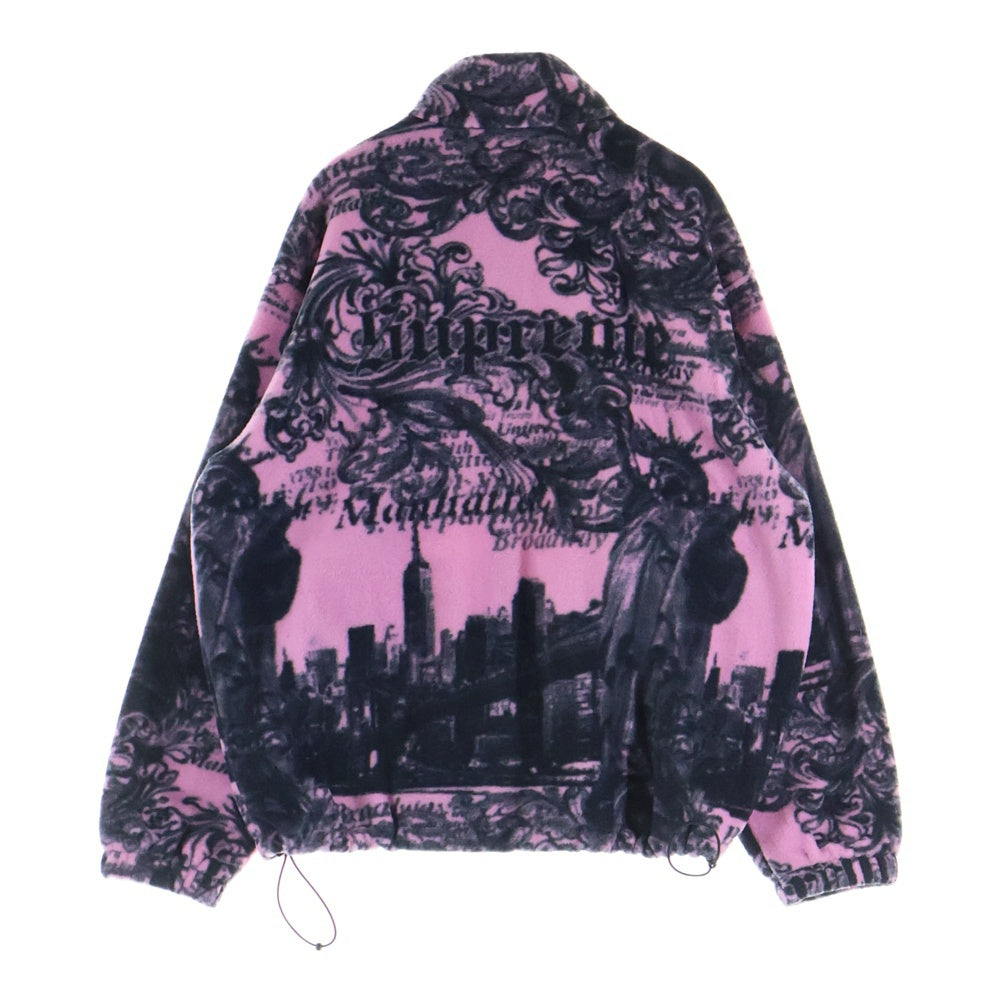 SUPREME(シュプリーム) 25AW New York Fleece Jacket 総柄 ニューヨーク フリースジャケット ピンク