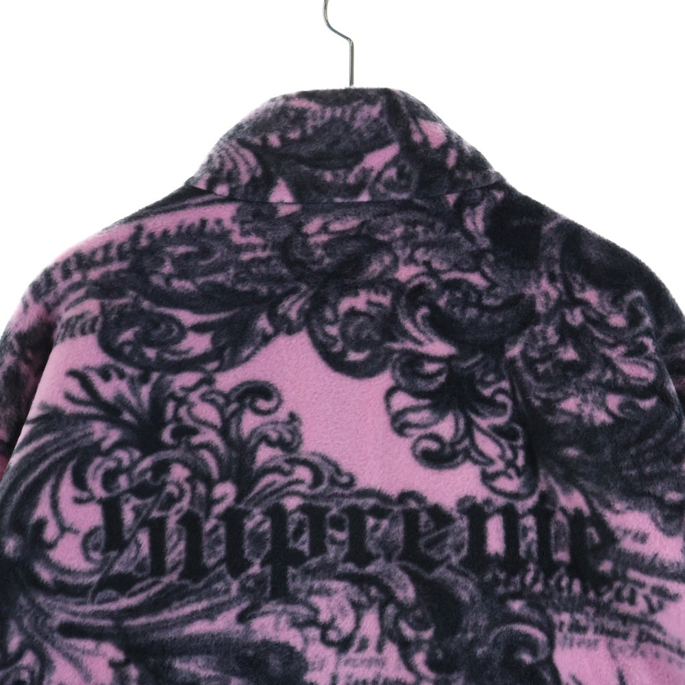 SUPREME(シュプリーム) 25AW New York Fleece Jacket 総柄 ニューヨーク フリースジャケット ピンク