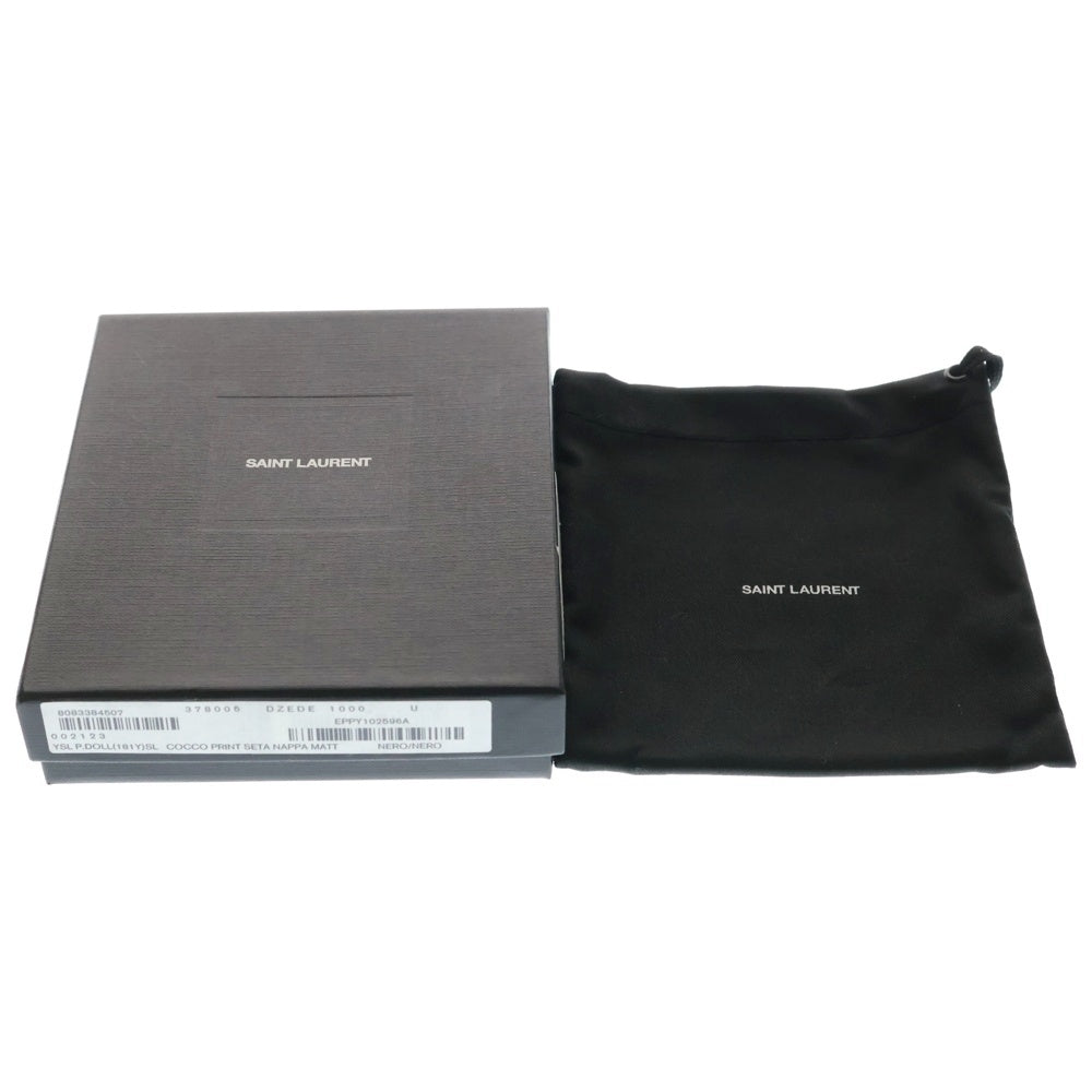 SAINT LAURENT PARIS(サンローランパリ) クフロントロゴ ロコ型押し レザー マネークリップ ブラック 378005 レディース