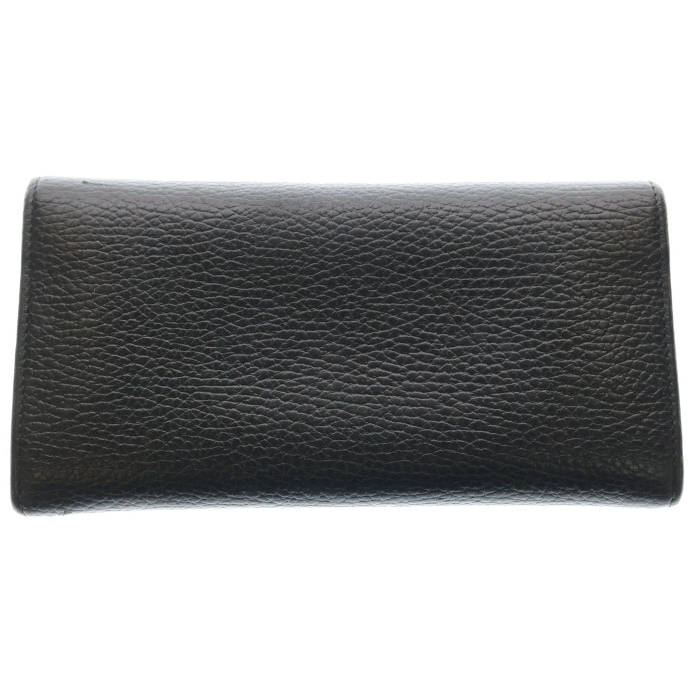GUCCI(グッチ) GGマーモント ロゴプレート レザー 長財布 コンチネンタルウォレット ゴールド金具 ブラック 456116 レディース
