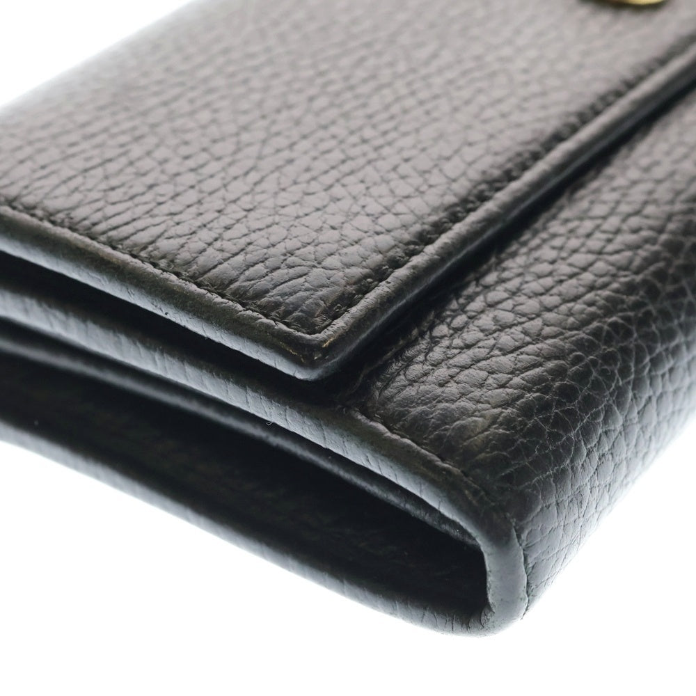 GUCCI(グッチ) GGマーモント ロゴプレート レザー 長財布 コンチネンタルウォレット ゴールド金具 ブラック 456116 レディース
