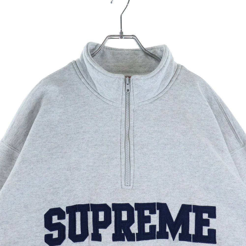 SUPREME(シュプリーム) 24AW Collegiate Half Zip Pullover カレッジエイト ハーフ ジップ プルオーバー スウェットトレーナー グレー