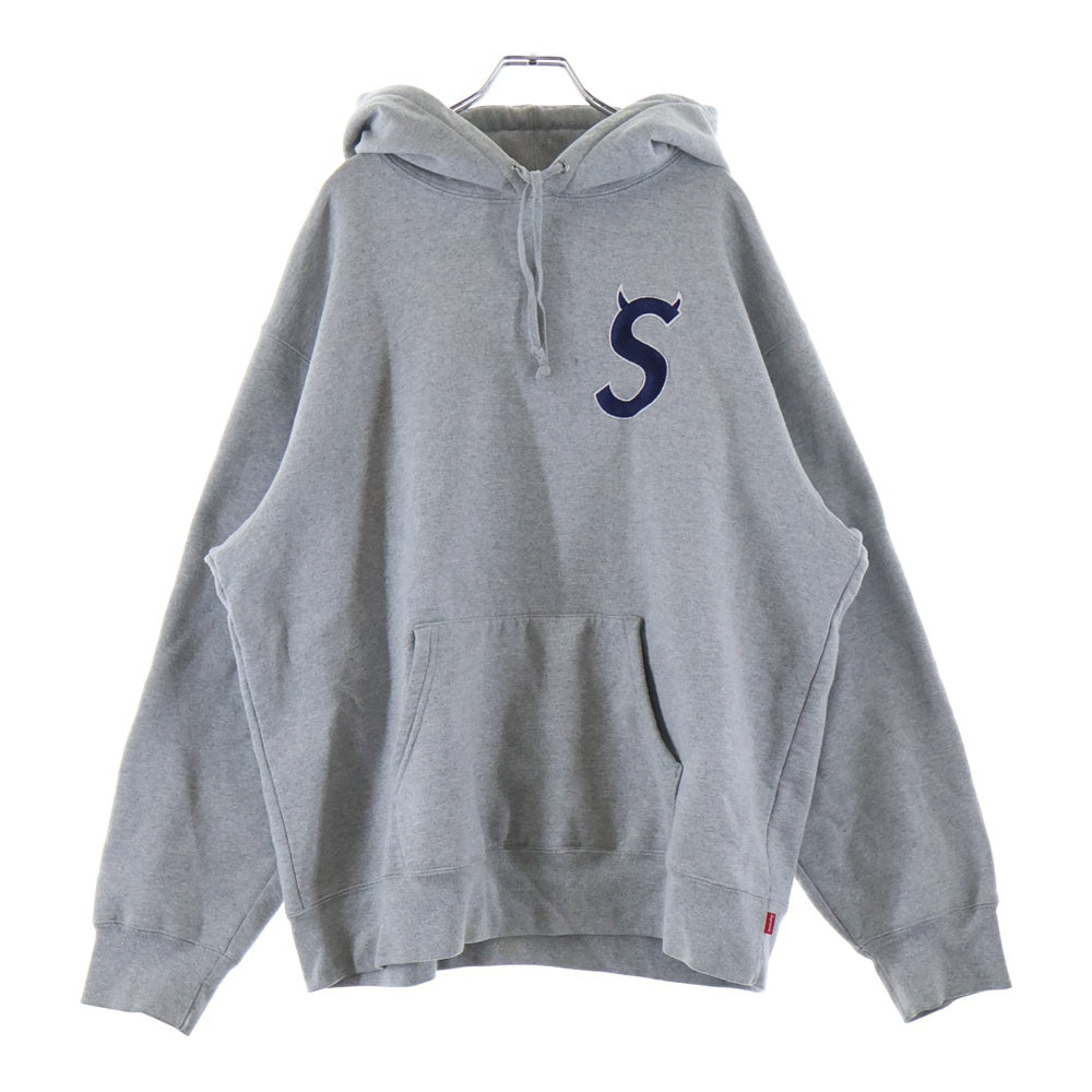 SUPREME(シュプリーム) 22AW S Logo Hooded Sweatshirt エンブロイダリーロゴ フーデットスウェットシャツ プルオーバーパーカー トレーナー グレー