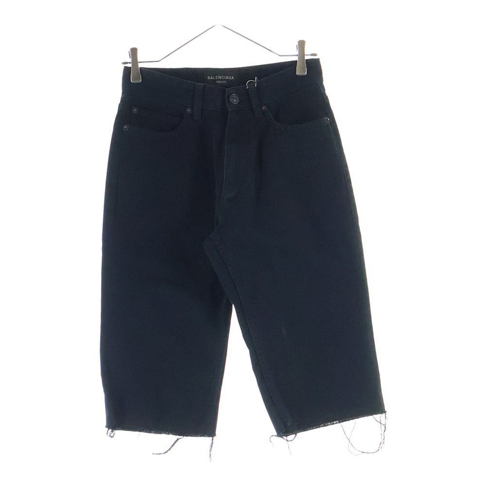 BALENCIAGA(バレンシアガ) 23AW ジップフライ カットオフ デニム ショートパンツ ブラック 753212 TNW11