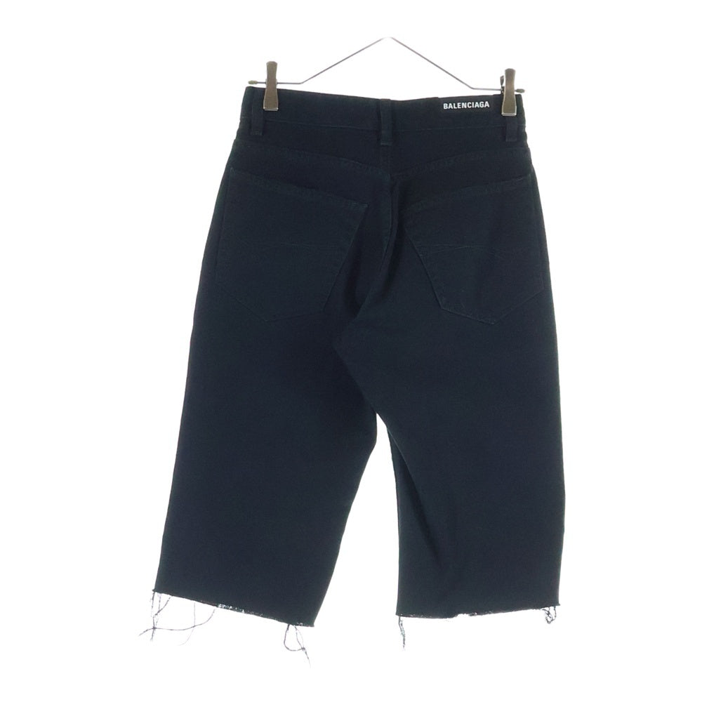 BALENCIAGA(バレンシアガ) 23AW ジップフライ カットオフ デニム ショートパンツ ブラック 753212 TNW11