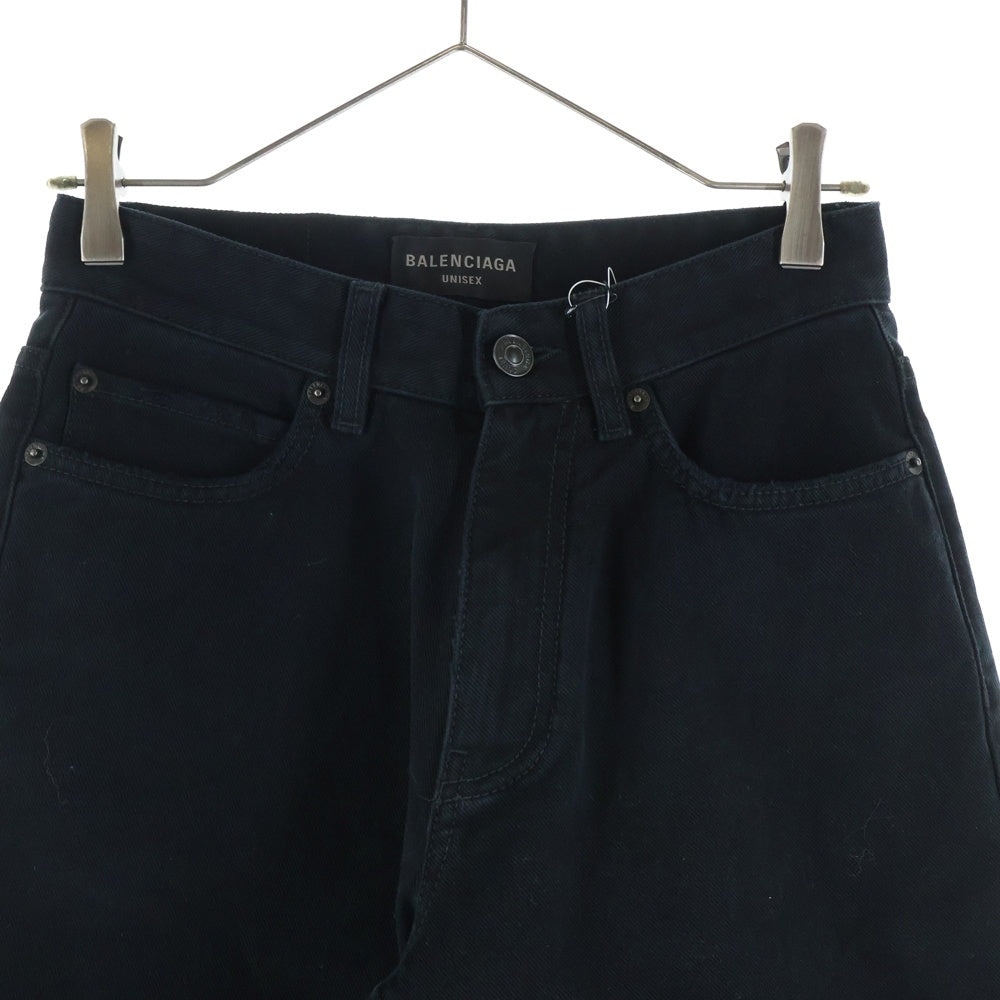 BALENCIAGA(バレンシアガ) 23AW ジップフライ カットオフ デニム ショートパンツ ブラック 753212 TNW11