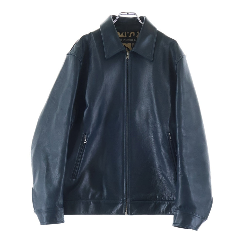 WACKO MARIA(ワコマリア) SINGLE RIDERS LEATHER JACKET レオパードライナー シングルライダース レザージャケット ブルー
