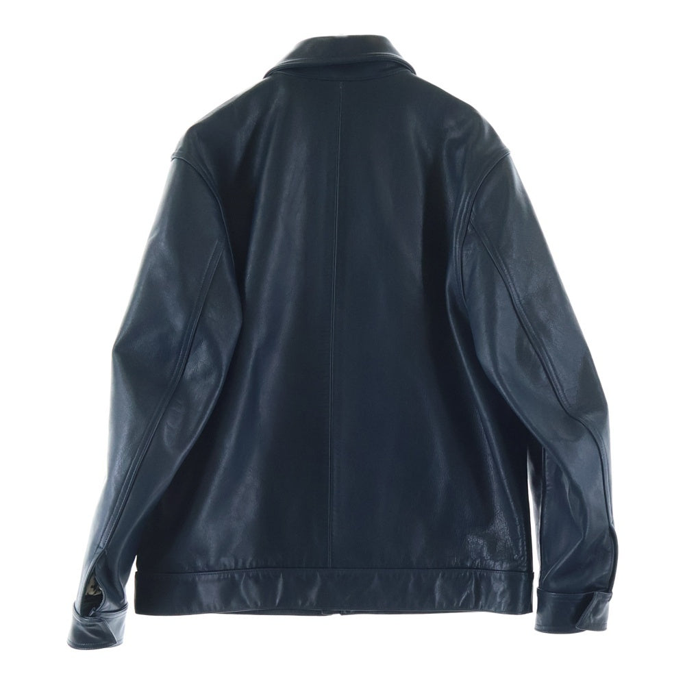 WACKO MARIA(ワコマリア) SINGLE RIDERS LEATHER JACKET レオパードライナー シングルライダース レザージャケット ブルー