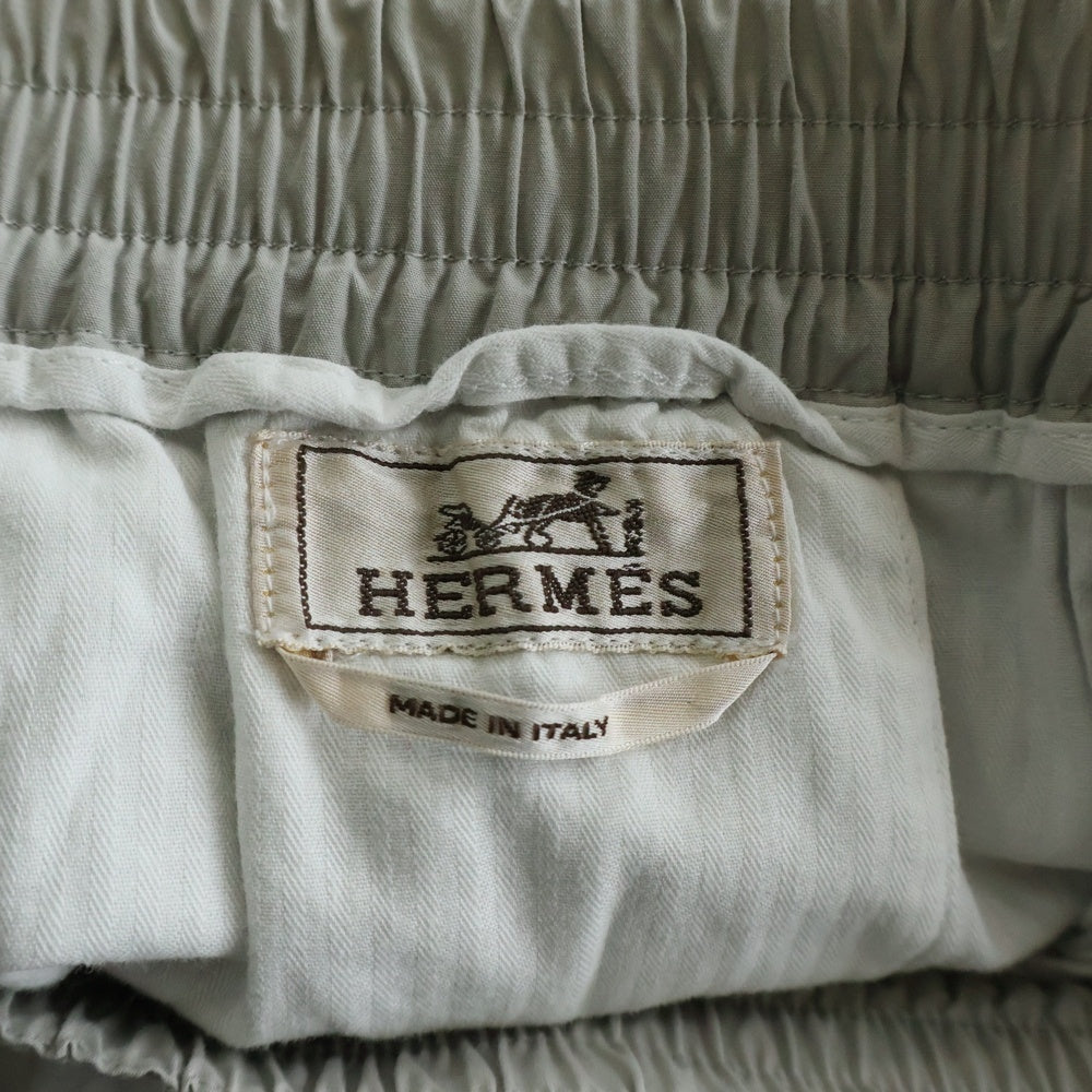 HERMES(エルメス) イタリア製 裾ジップ リブ コットン イージーパンツ グレー 93514009
