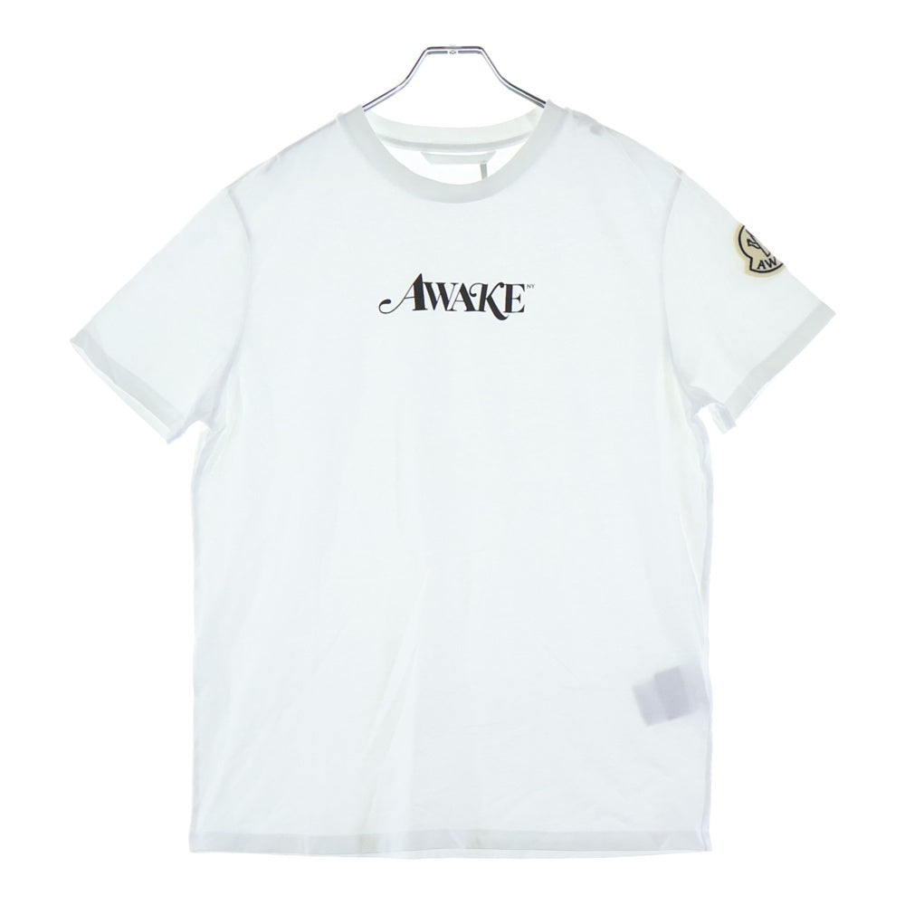 MONCLER(モンクレール) 20SS ×AWAKE MAGLIA T-SHIRT アウェイク サイドパッチ フロントロゴプリント 半袖Tシャツ カットソー ホワイト F10928C70810