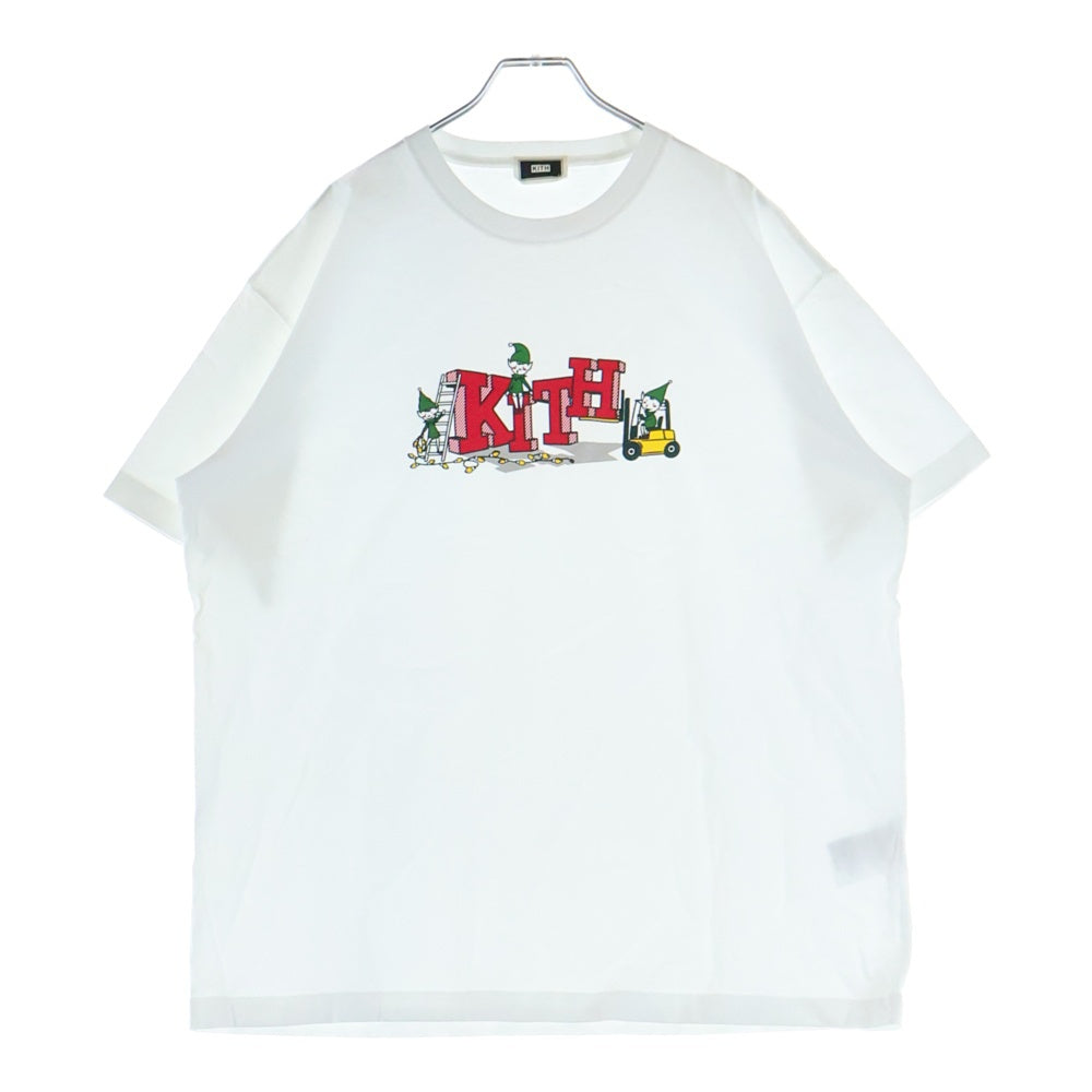 KITH(キス) 25AW KITHMAS ELF TEE キスマス エルフ 半袖Tシャツ カットソー ホワイト KHM034412