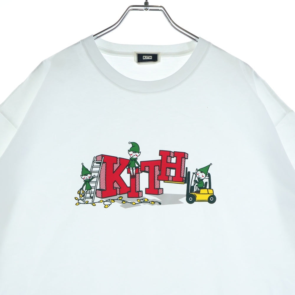 KITH(キス) 25AW KITHMAS ELF TEE キスマス エルフ 半袖Tシャツ カットソー ホワイト KHM034412