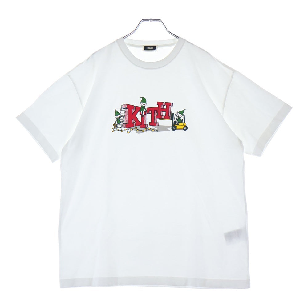KITH(キス) 25AW KITHMAS ELF TEE キスマス エルフ 半袖Tシャツ カットソー ホワイト KHM034412