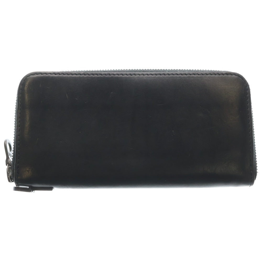 ISAMU KATAYAMA BACKLASH(イサムカタヤマバックラッシュ) GUIDI CALF ROUND FASTNER WALLET グイディ オイルカーフレザー ラウンドジップウォレット 長財布 ブラック 345-15