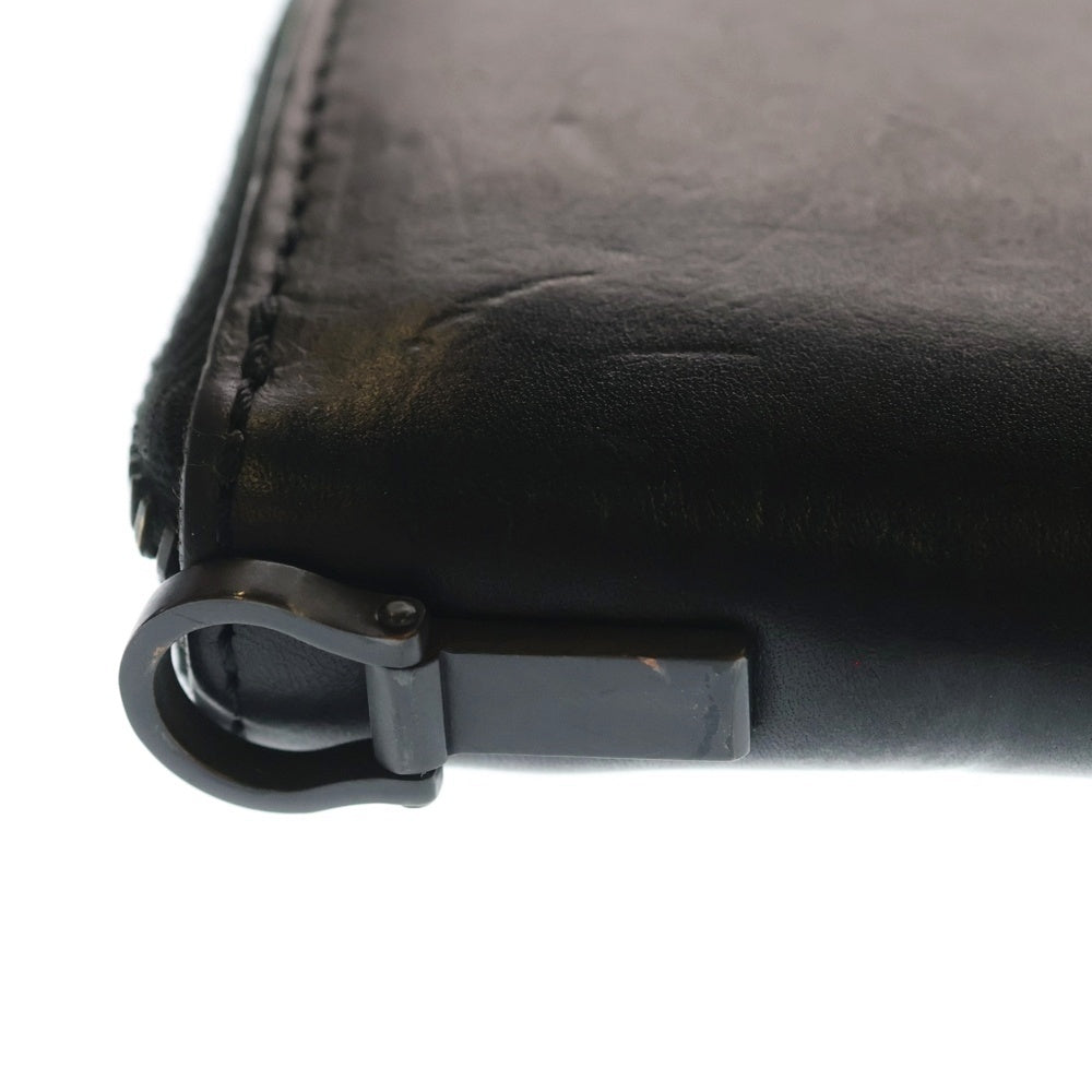 ISAMU KATAYAMA BACKLASH(イサムカタヤマバックラッシュ) GUIDI CALF ROUND FASTNER WALLET グイディ オイルカーフレザー ラウンドジップウォレット 長財布 ブラック 345-15