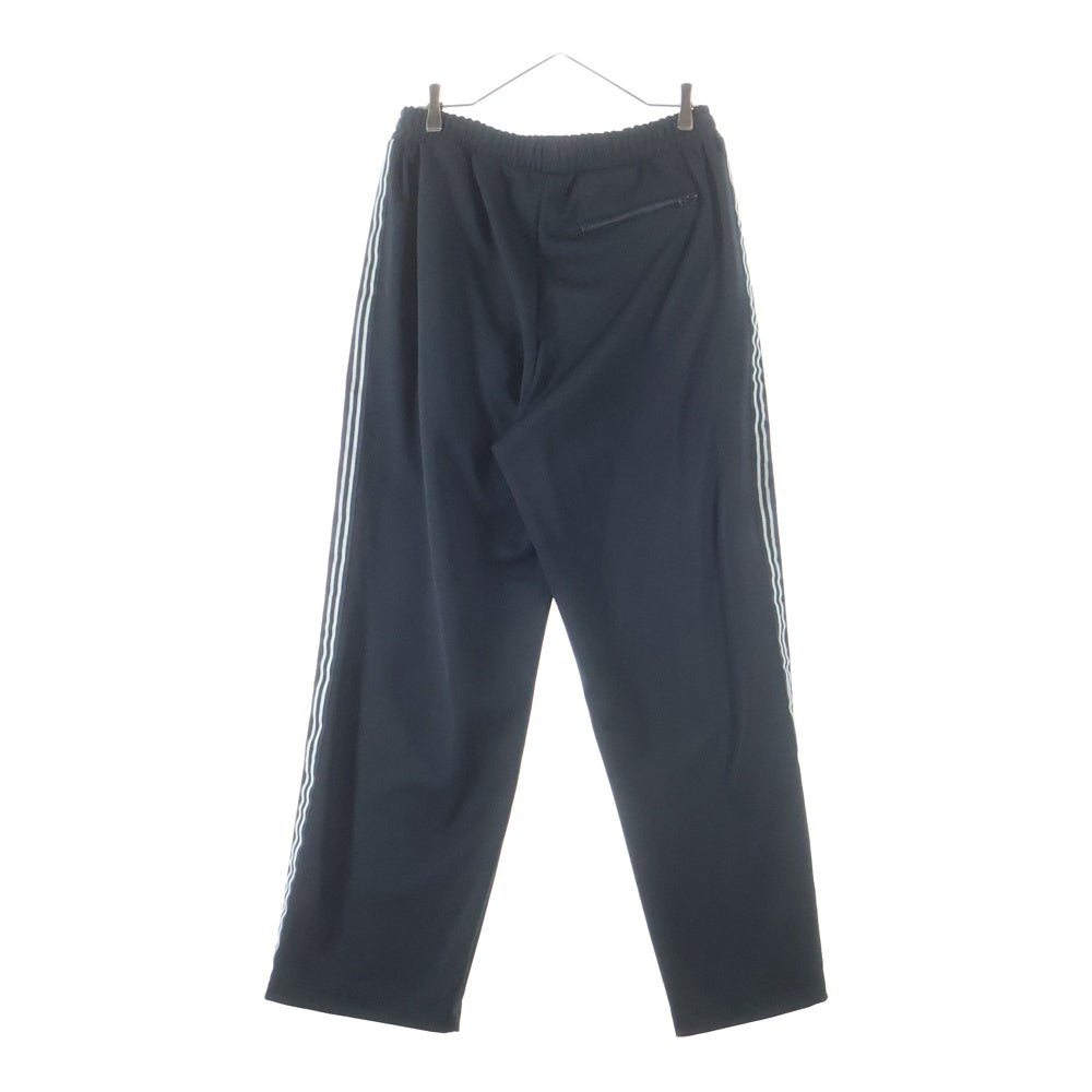ISAMU KATAYAMA BACKLASH(イサムカタヤマバックラッシュ) POLYESTER-JERSEY REGULAR TRACK PANTS ポリエステル ジャージー サイドライン ワイドレギュラートラックパンツ ブラック 2105-02