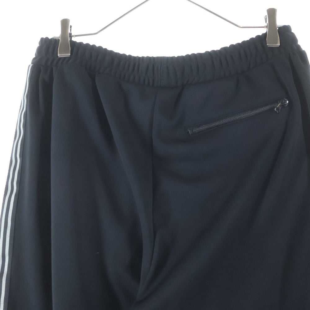 ISAMU KATAYAMA BACKLASH(イサムカタヤマバックラッシュ) POLYESTER-JERSEY REGULAR TRACK PANTS ポリエステル ジャージー サイドライン ワイドレギュラートラックパンツ ブラック 2105-02