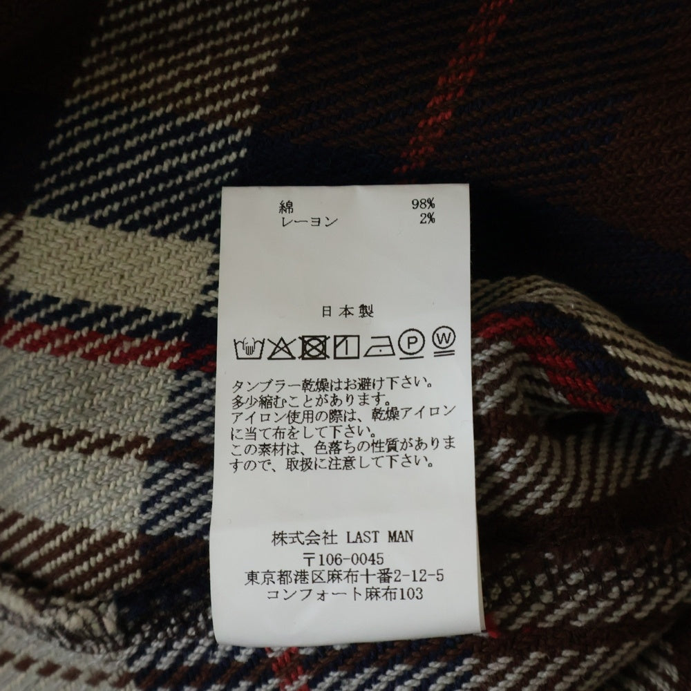 LASTMAN(ラストマン) 25AW DAMAGED FLANNEL SHIRTS ダメージ加工 長袖