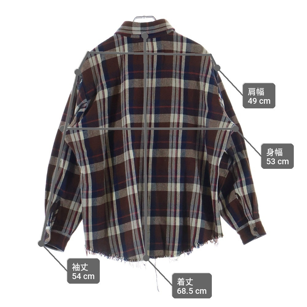 LASTMAN(ラストマン) 25AW DAMAGED FLANNEL SHIRTS ダメージ加工 長袖