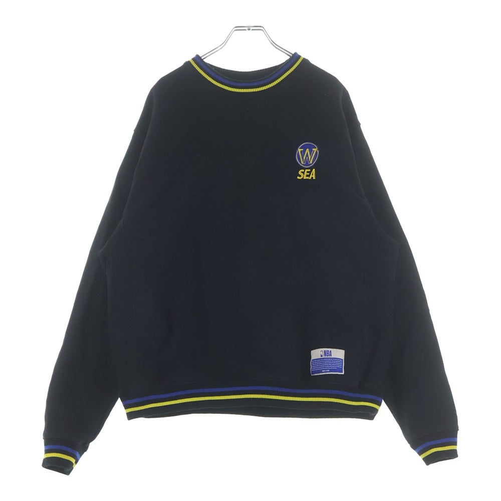 WIND AND SEA(ウィンダンシー) 22AW ×NBA エヌビーエー ロゴエンブロイダリー クルーネックスウェット トレーナー ブラック 22AWWS001