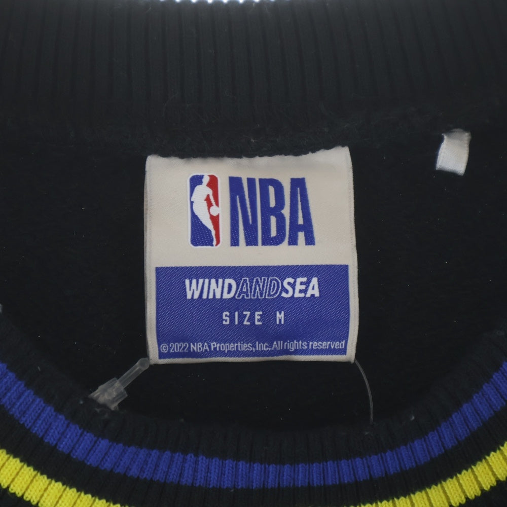 WIND AND SEA(ウィンダンシー) 22AW ×NBA エヌビーエー ロゴエンブロイダリー クルーネックスウェット トレーナー ブラック 22AWWS001