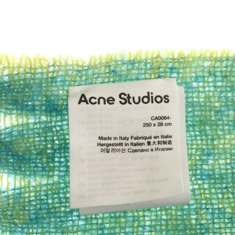 Acne Studios(アクネ ストゥディオズ) モヘア混 フリンジ付き チェック ロングマフラー マルチカラー CA0084