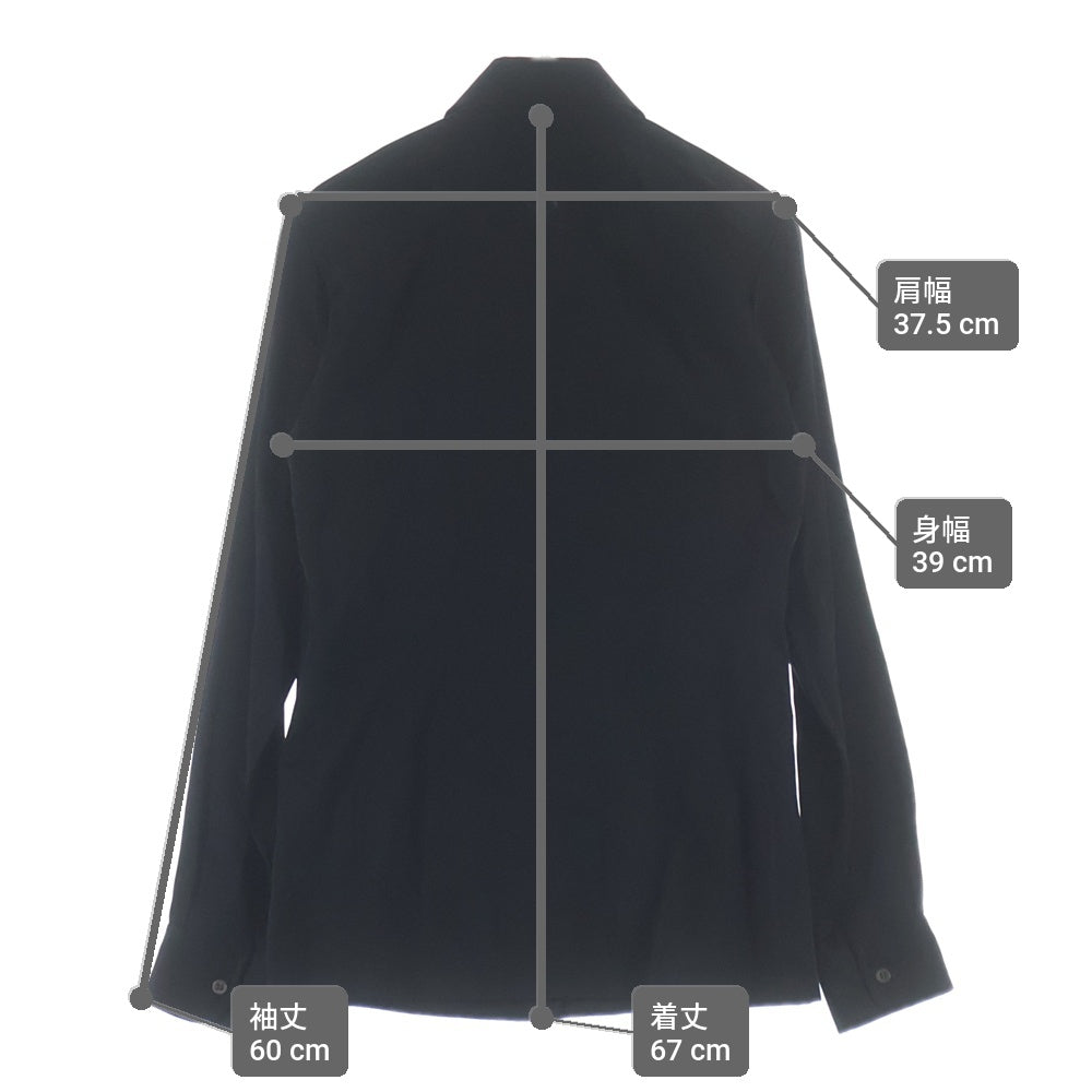 DRIES VAN NOTEN(ドリスヴァンノッテン) Embellished Shirt With Raffia Trim レーヨン混 ラフィアトリム エンブリッシュ長袖シャツ ブラック 71-01-86-01104