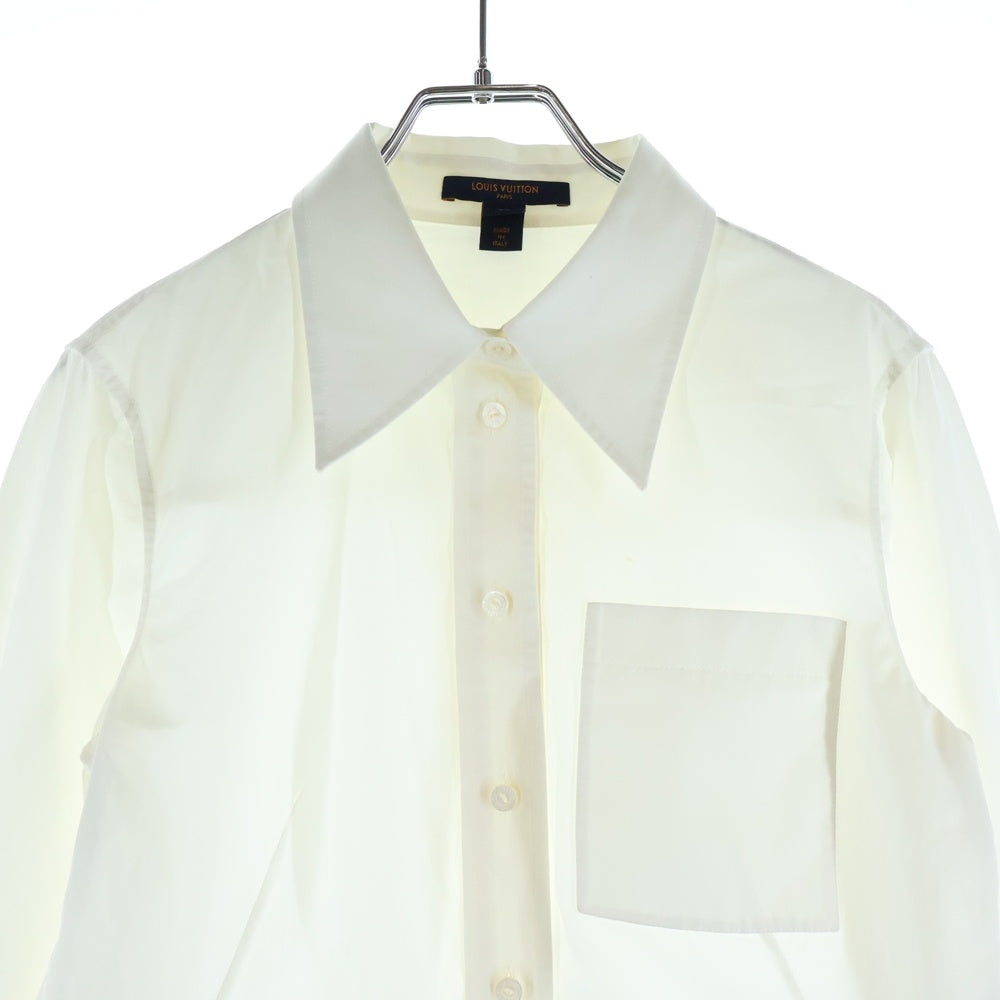 LOUIS VUITTON(ルイヴィトン) 18SS ボーダーカフス レーヨン混 長袖シャツ ホワイト RW181A FQN FEBL73