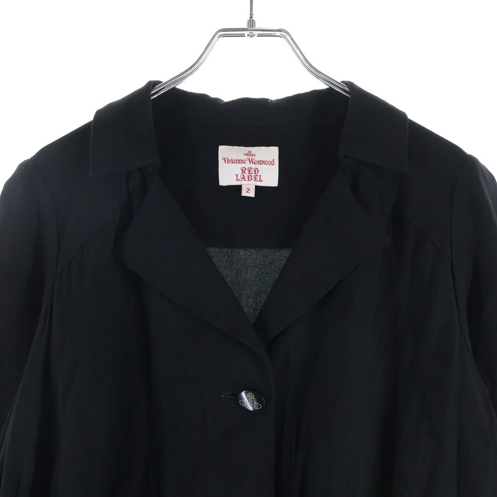 Vivienne Westwood Red Label(ヴィヴィアンウエストウッドレッドレーベル) レーヨン混 アシンメトリーデザイン オープンカラー 半袖シャツ ブラック