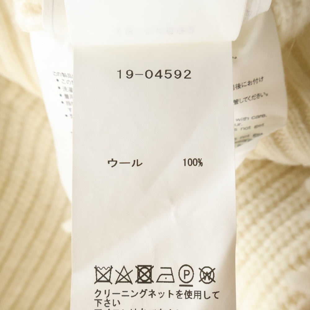 Sacai(サカイ) アシンメトリー フリンジマフラーデザイン クルーネックニット セーター ベージュ 19-04592